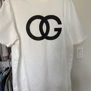 White T-Shirt with Black Logo